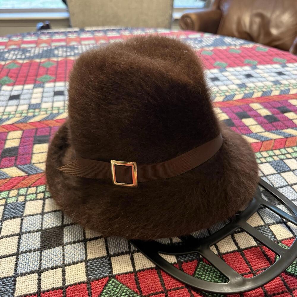 Vintage 80s/90s Kangol Fur Designer Women’s Brown Hat Made‎ in England OSFM